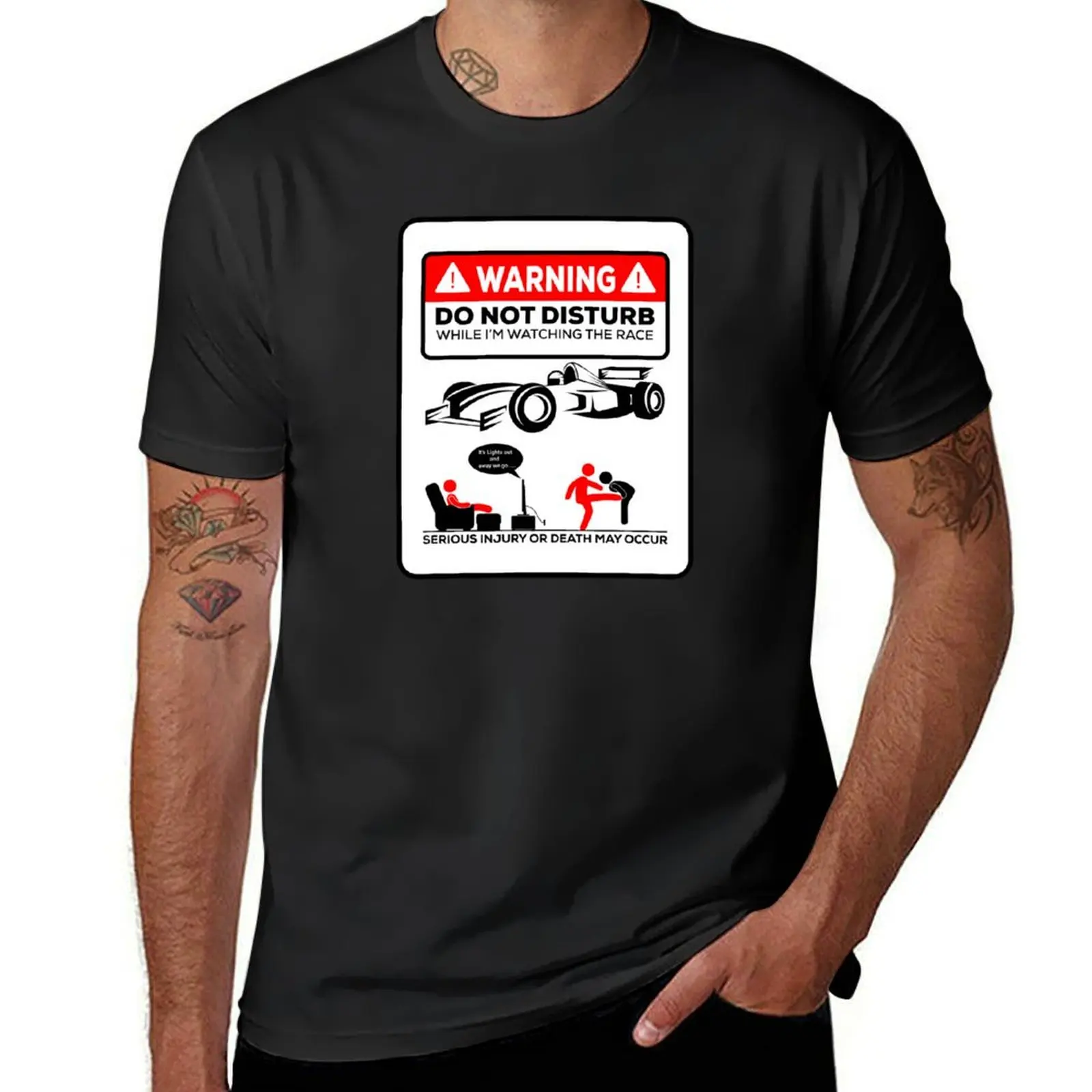 Warning while I'm watching f1 T-Shirt customs design your own oversized for a boy fitted t shirts for men