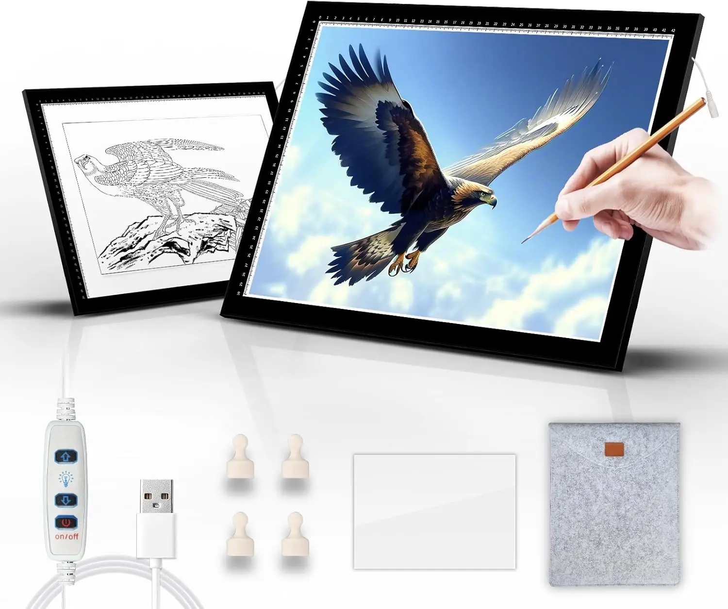 

Светодиодная панель A2 для алмазной вышивки и трафаретирования с 10-уровневой регулировкой яркости, яркая доска для эскизов и рисования