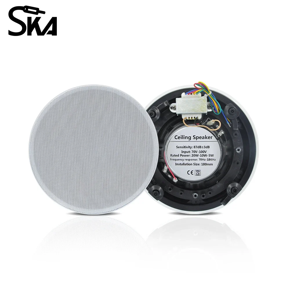 

5,25-дюймовый коаксиальный потолочный динамик, 2-полосный потолочный динамик для скрытого монтажа, аудио музыкальный громкоговоритель для гаража, КТВ, отеля, супермаркета