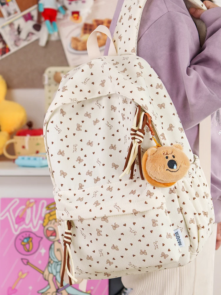 

Ретро-сумка из вельвета с клапаном, большая вместительная сумка через плечо для студентов колледжей и старшеклассников, модель 2025 года, школьная сумка