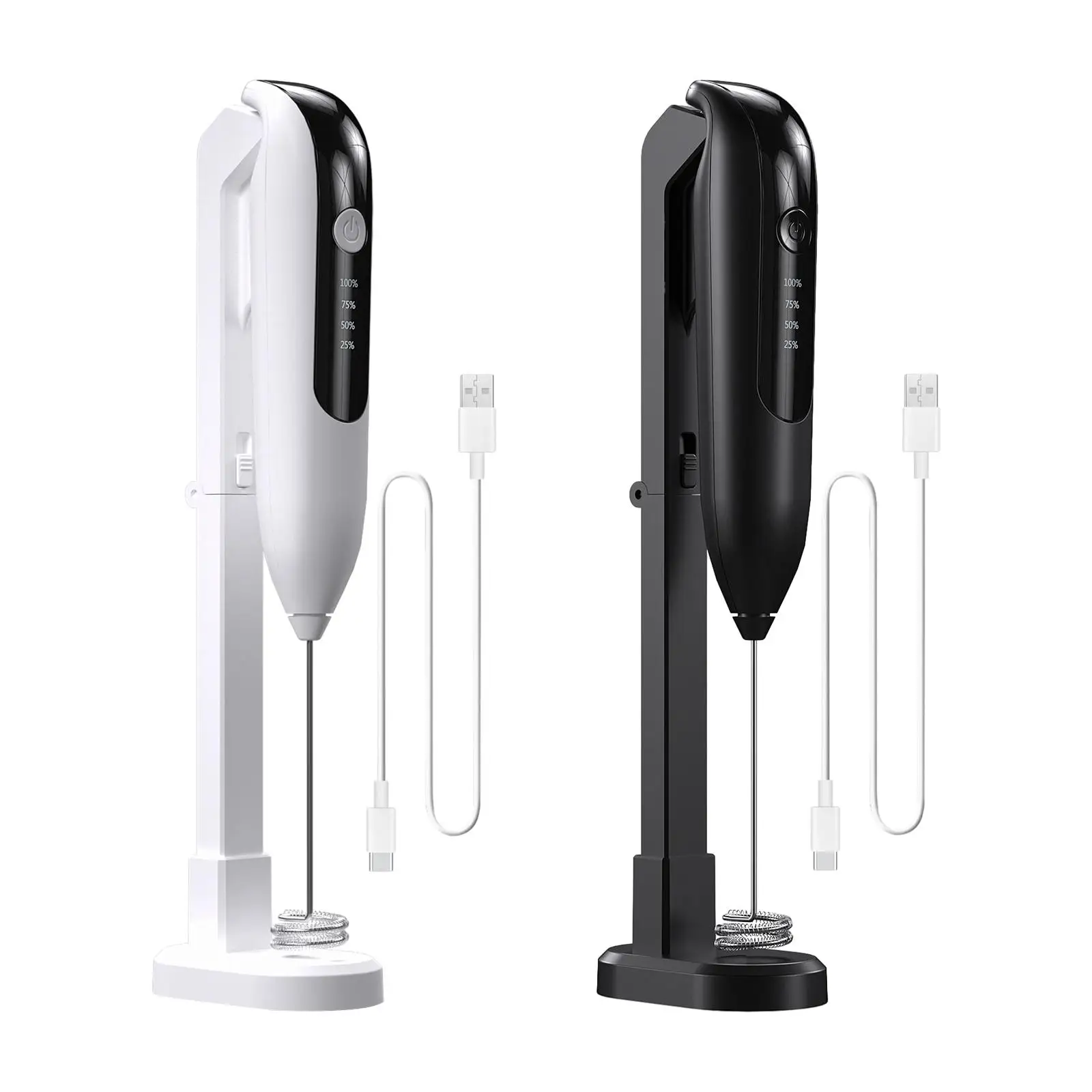 เครื่องผสมเครื่องดื่มแบบใช้มือจับเครื่องตีฟองนมไฟฟ้าสำหรับช็อกโกแลตร้อนมัทฉะ