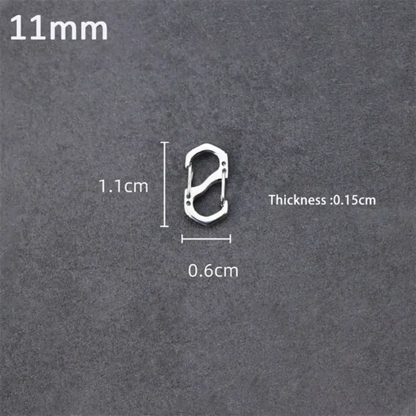 1/10PCS Stainless Steel Backpack Buckle S Type Handmade Carabiner with Lock Silver Necklace Clasps Jewelry Accessories