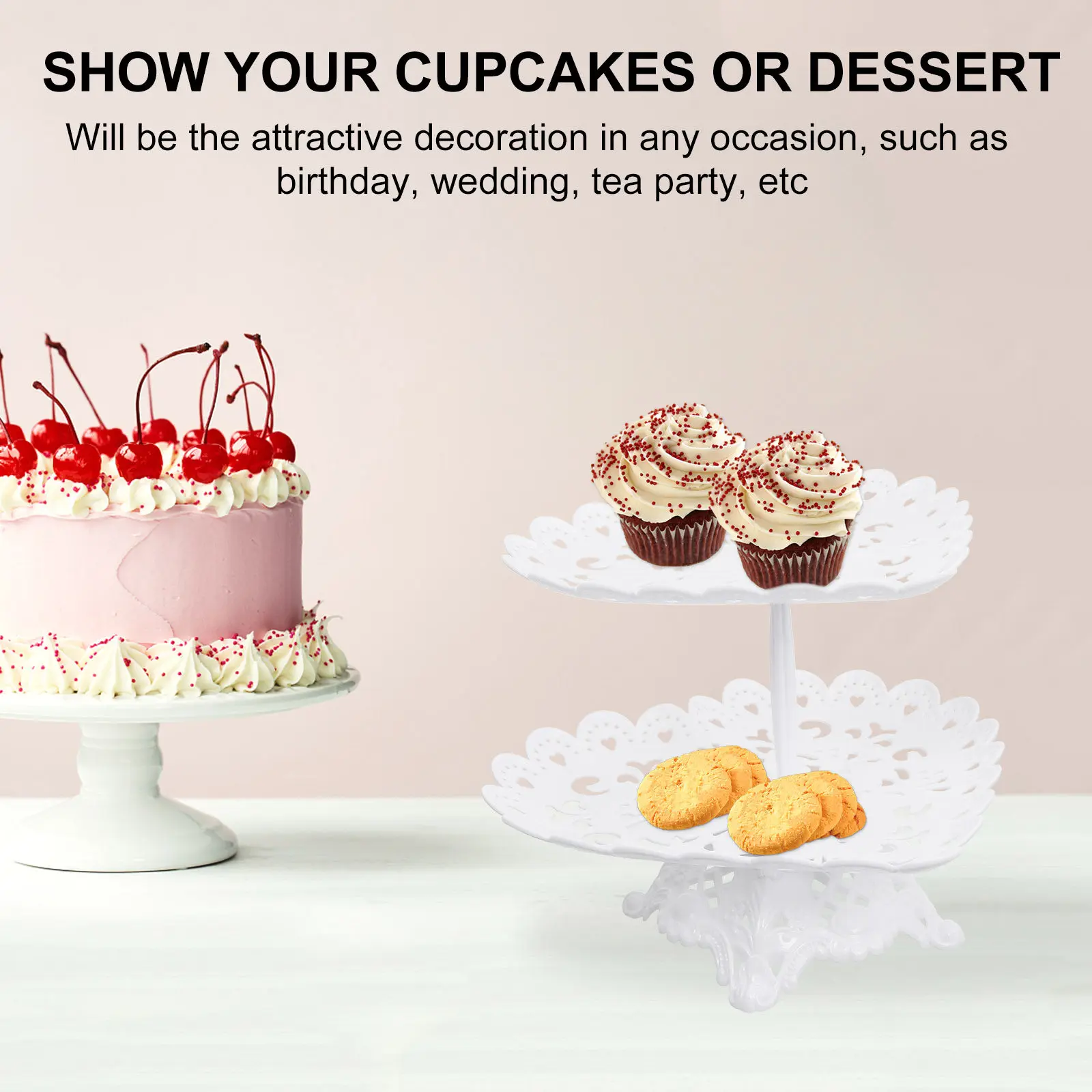 Heart-Shaped Multilayer Dessert Stand for Cupcakes, Cakes & Snacks – Party Cake Display Rack