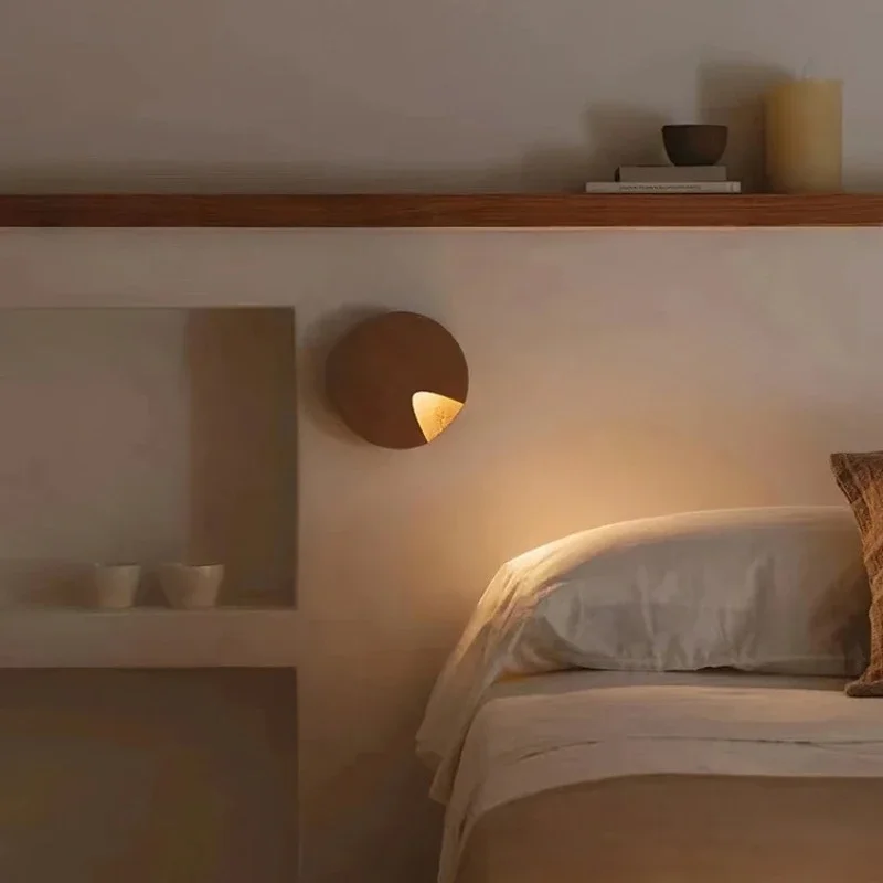 Japanese-style wall lamp, living room background wall, corridor decorative lamp, log wind simple hotel, bed and breakfast bedro