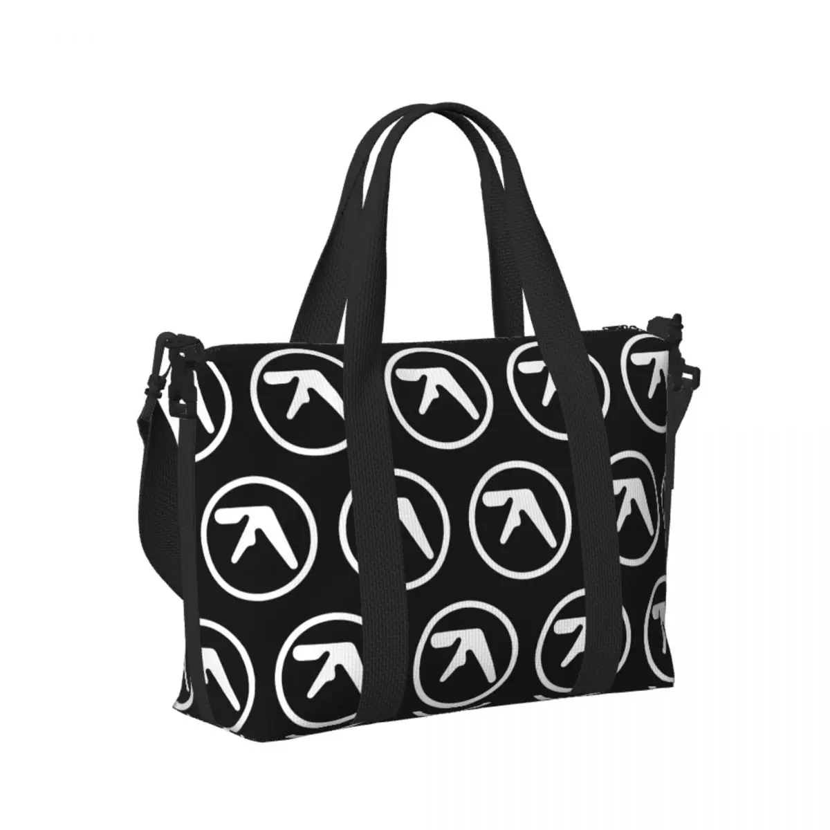 

Custom Aphex Twin Creative Y2K Logo Beach Travel Bag Large Capacity Tote Bags for Gym Sport Women Shopping Duffle Shoulder Bag