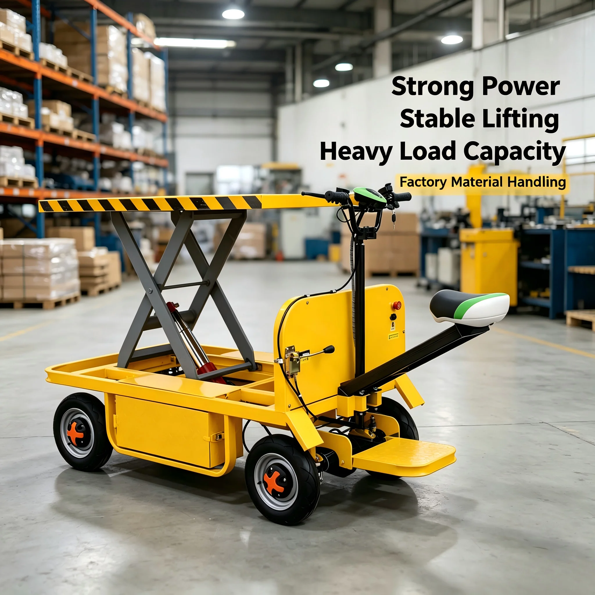 Customizable Ride-on Electric Hydraulic Scissor Lift Truck Brushless Motor CE Certified for Farm Warehouse Loading/Unloading