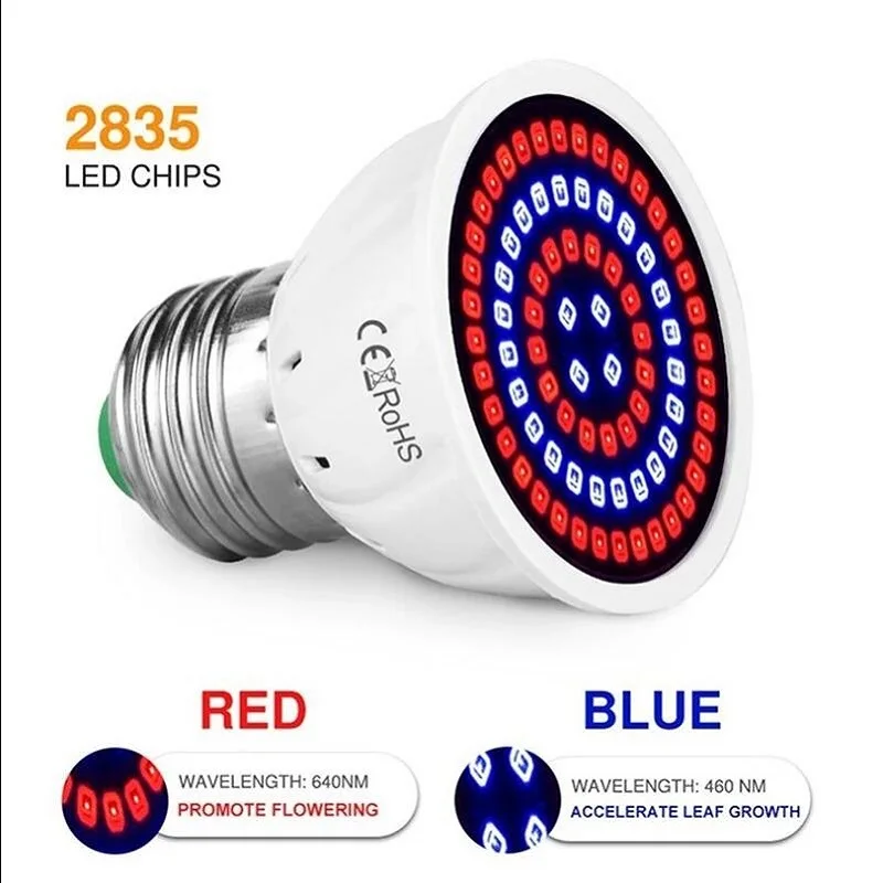 LED نمو النبات ضوء كوب E27 E14 النبات داخلي ملء ضوء كوب 220 فولت المائية الطيف الكامل لمبة الأرجواني نمو النبات مصباح كوب لام