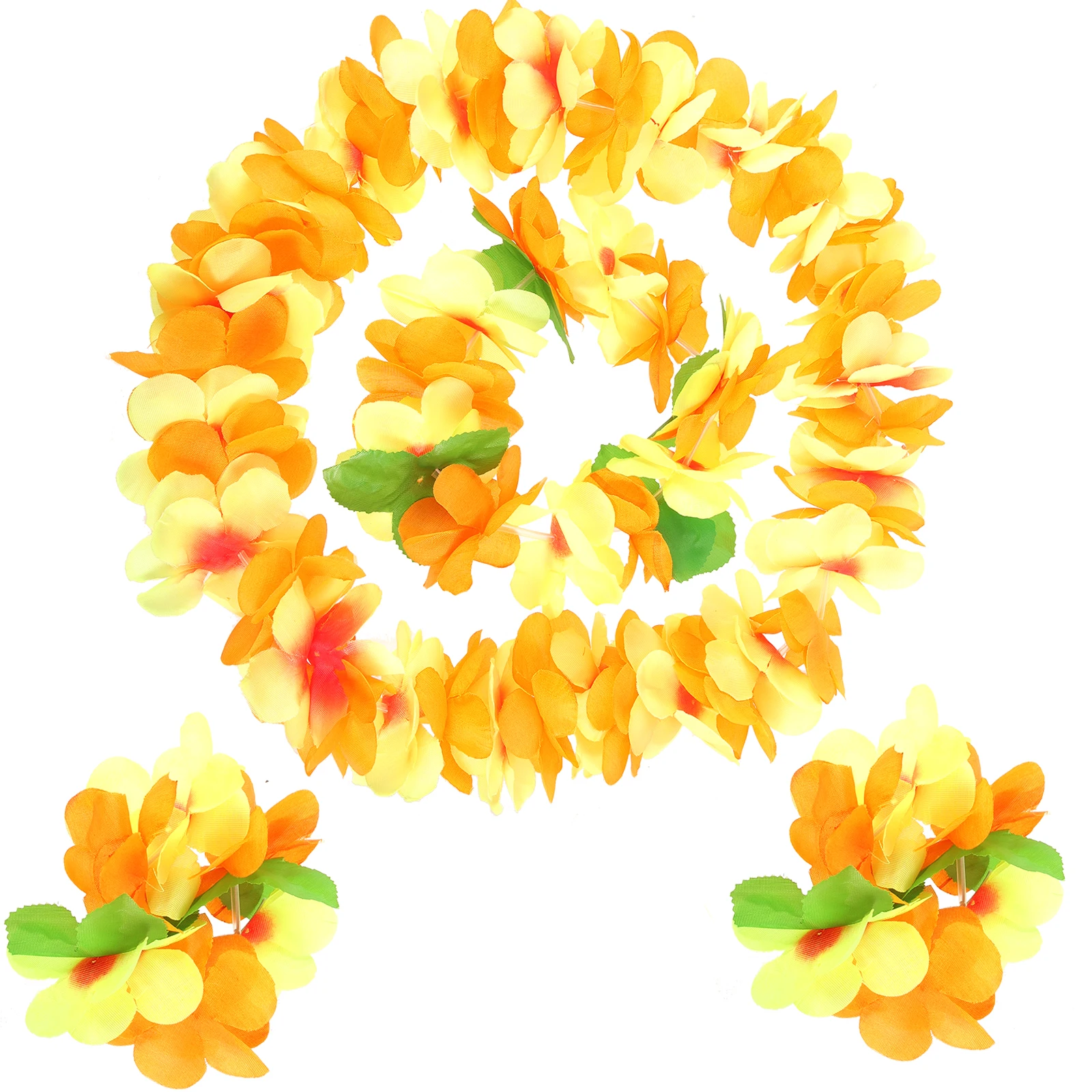 

Hawaiian Four Piece Set Decorations for Party Luau Wedding Festivals Flower Bracelet Headb Photoshoot Props Cloth