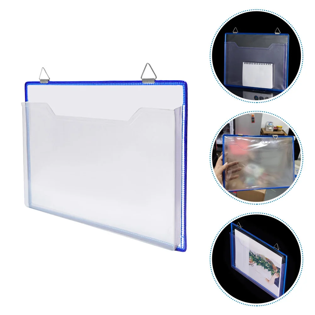 Saco de armazenamento de arquivo acessórios de escritório pasta recipiente transparente pendurado bolso plástico viagem para casa parede revista