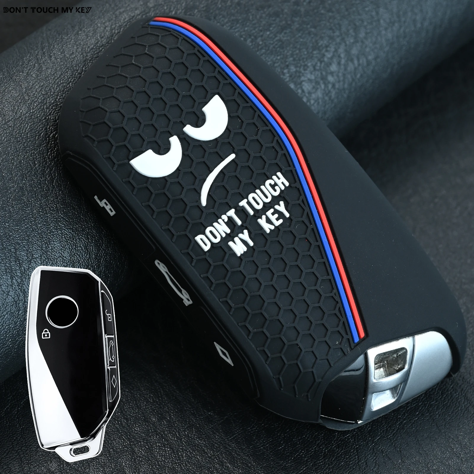 For BMW Ix I4 X7 Xm X7 X6 X5 X1 IX1 X4M 2022 2023 3 Button Silicone Remote Key Fob Keychain Ring Shell Case Cover Shell Holder