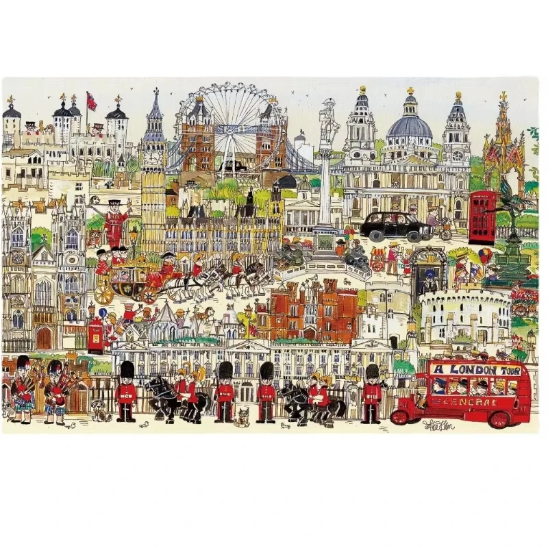 

500/1000/1200/2000Pieces Adult Jigsaw Puzzle Pictorial London Landscape Landmark Paintings Stress Reducing Toys
