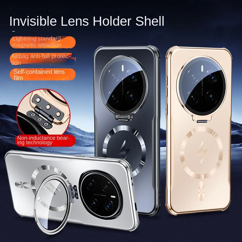 

Чехол для Huawei Honor Magic 7 Pro с жесткой подставкой, магнитный защитный чехол для беспроводной зарядки объектива для Magic 7 7 PRO Shell