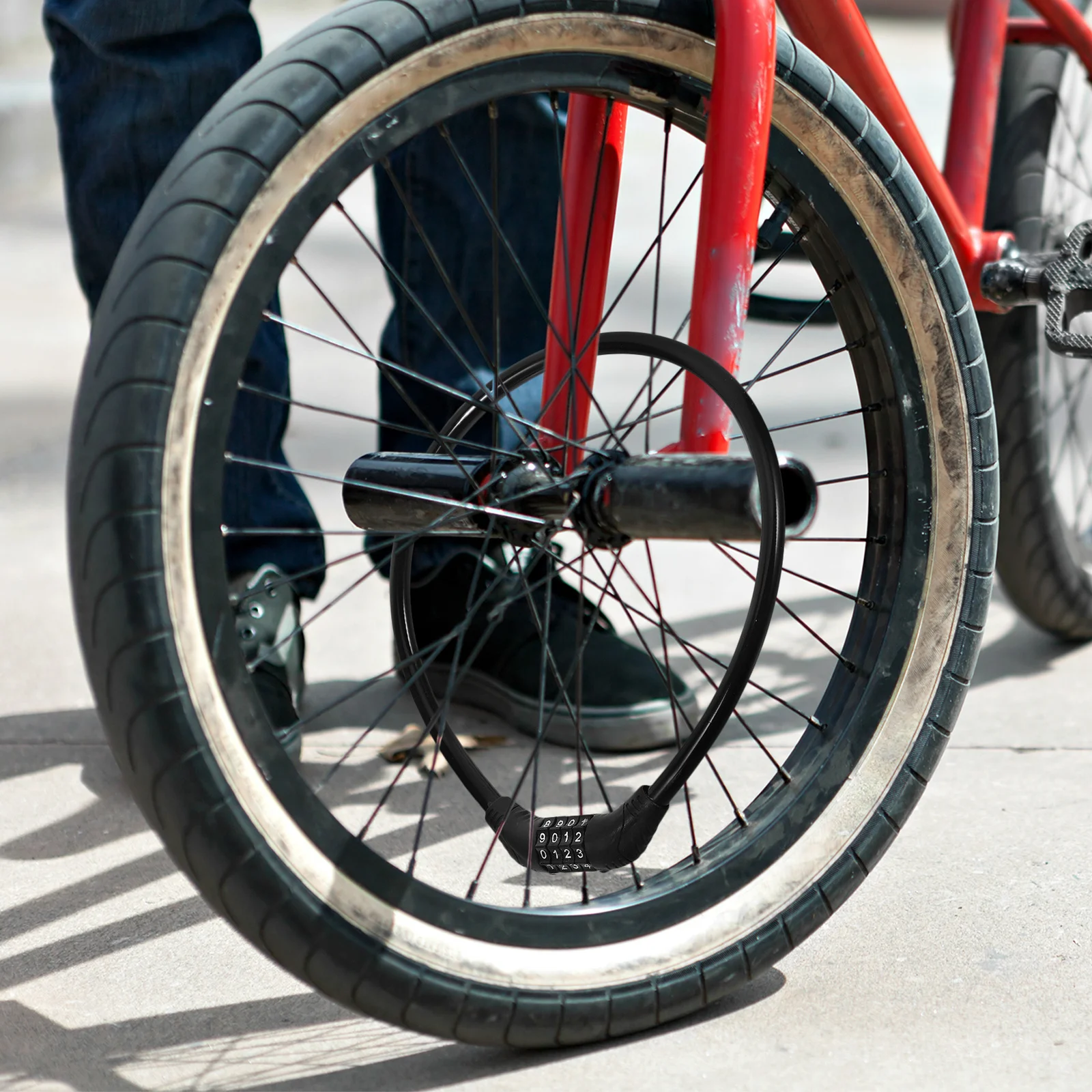 

Bike Chain Lock Heavy Duty Steel Bicycle Security Lock with Keys for Mountain Bike Anti-Theft Protection Cable Locks