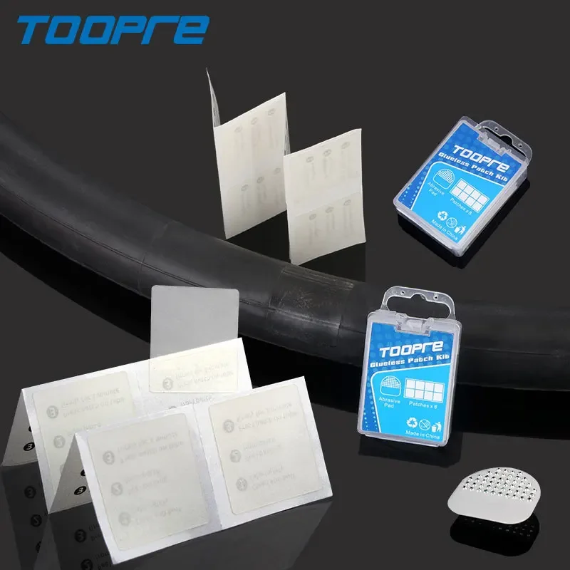 

TOOPRE Mountain Bike Transparent Glueless Patch Kit 8g Iamok Rubber Tyre Patches Ultra Light Bicycle Parts