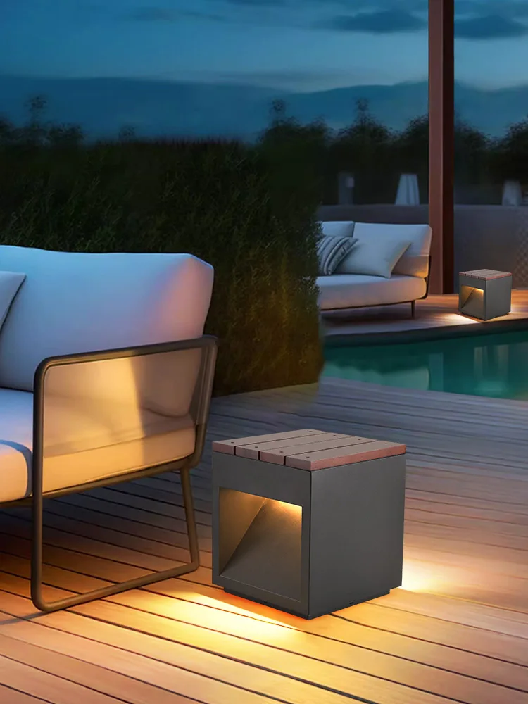 في الهواء الطلق مقاوم للماء الفولاذ المقاوم للصدأ أدى الفناء البراز ، الحديثة الحد الأدنى الفناء حديقة ضوء ، فيلا حديقة المناظر الطبيعية الخفيفة #5