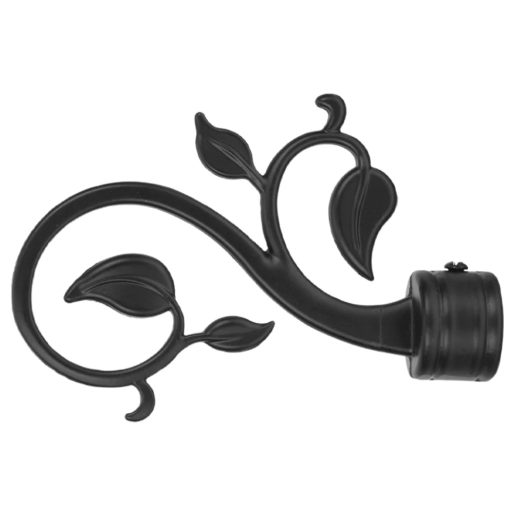 

Decorative Curtain Finials Black Plastic Rod Ends Stylish Design Easy Installation Polished Look Window Treatment