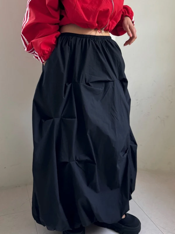 

Шикарная свободная женская юбка длиной до пола с плиссированным цветочным бутоном, длинное хлопковое платье с эластичной резинкой на талии для похудения для поездок на работу