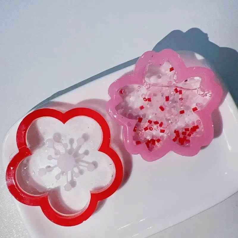 A52E Shiny Glossy Silicone Decoration Molds Flower Ornament Keychain Mold DIY Pendant Jewelry Epoxy Resin Crafting Molds