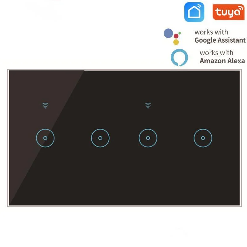 

Tuya/Ewelink APP Smart Wifi Wall Touch Sensitive Switch,App Remote Control 4 Gang Wireless mart Switch,Works Google/Alexa