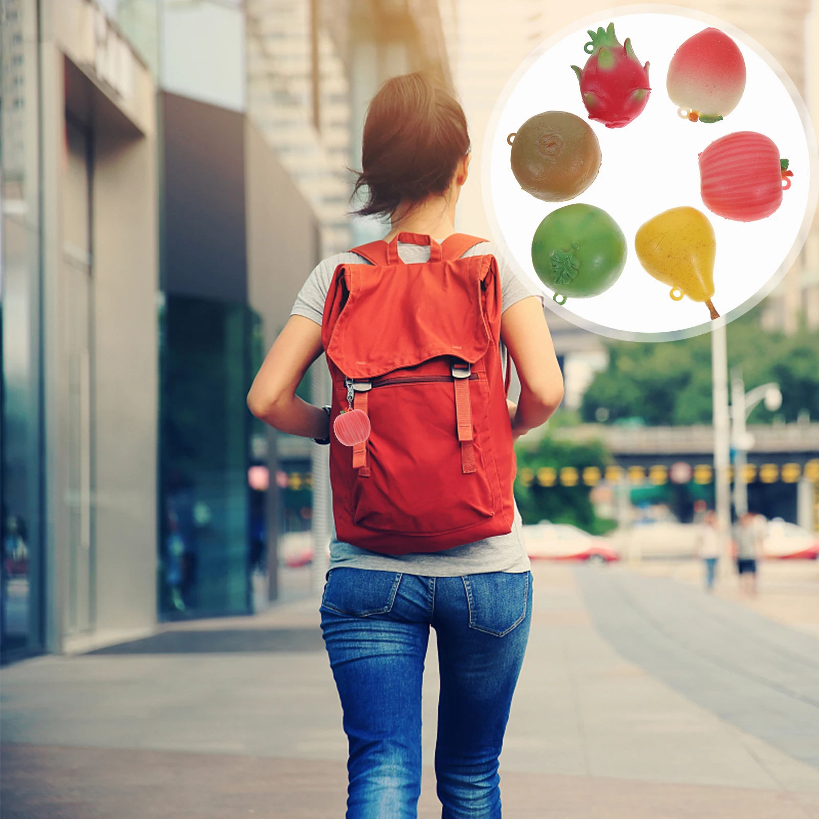 

6pcs PVC Half Fruit Charms Artificial Fruit DIY Pendant Necklace Key Chain Making Supplies Earrings Jewelry Decorative