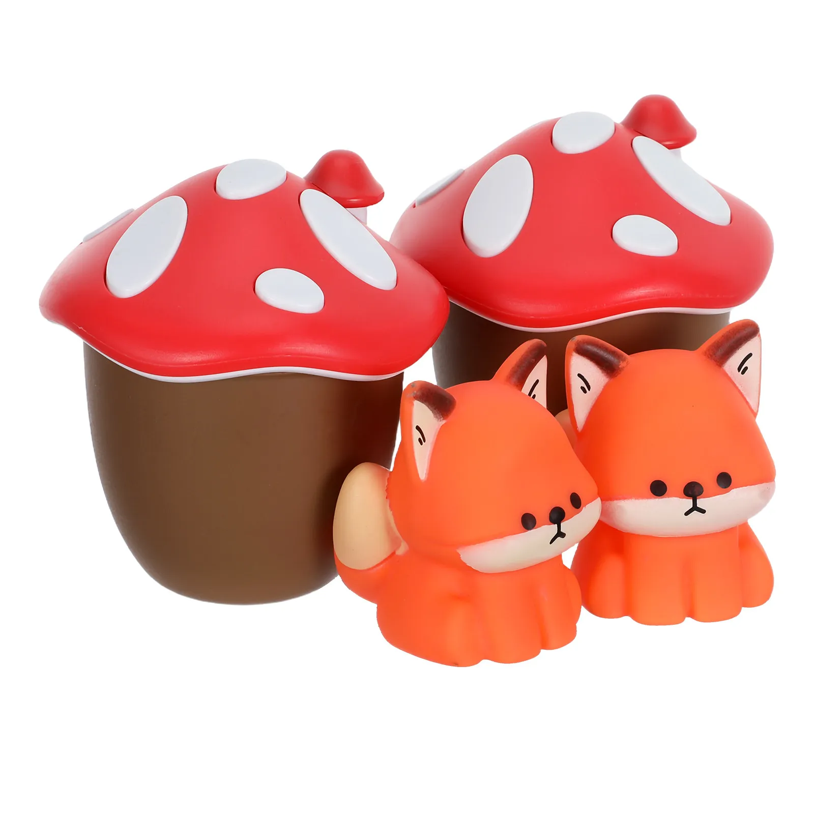 

2Sets Fake Mushroom Accessories Lifelike Fox Micro Animal Decorative Desktop Fairy Garden Terrarium Home Miniature Landscape