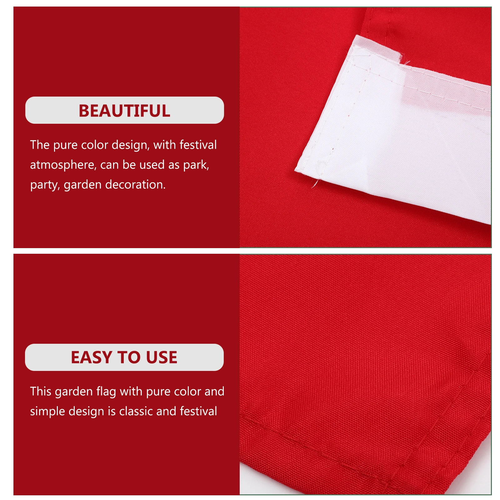 

2Pcs Exquisite Garden Flag Simple Design Courtyard Decor St Patrick's Festival Outdoor Hanging Garden Flag Pure Color Yard Flags