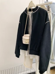 Chaqueta de béisbol con cremallera para mujer, abrigo versátil informal, suelto, Harajuku, ropa de calle, moda de otoño