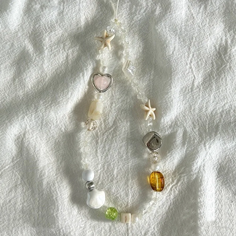 

Star Pearl Beaded Phone Chain Phone Charms Hanging Cord Phone Strap Handmade Wrist Strap Mobile Lanyard Women Girls