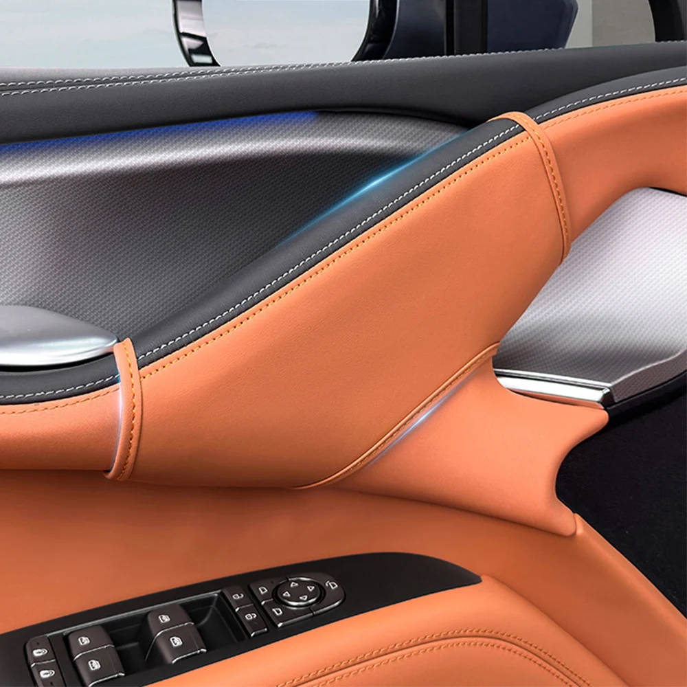 

4 PCS For 2024 2025 BYD Sealion 7 EV Upper Handle Protective Leather Cover Dedicated Door Handle Protective Cover Protective Pad