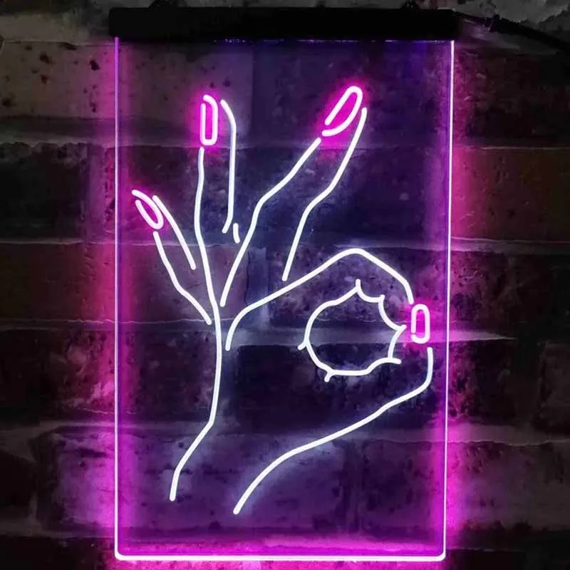 

Custom Manicure Store Dual Color Luminous Business Sign Wall Decor Neon Signs Nail Hair Salon Decoration