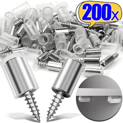 Soporte de estante de gabinete de tornillo autorroscante, soporte laminado con manga de goma, capa antideslizante, soporte de placa de vidrio, tornillo fijo, 200x