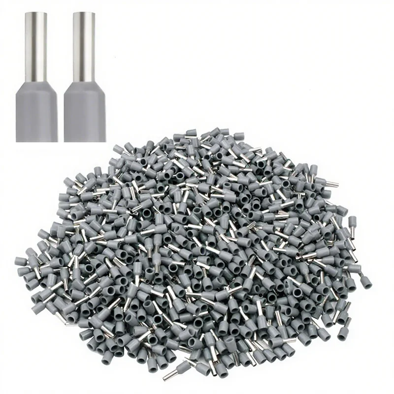 

grey Nylon-Insulated Cord End Terminals Wire Ferrules AWG 24 to 1/0 (0.3-50mm²) Copper Crimp Connectors Pins