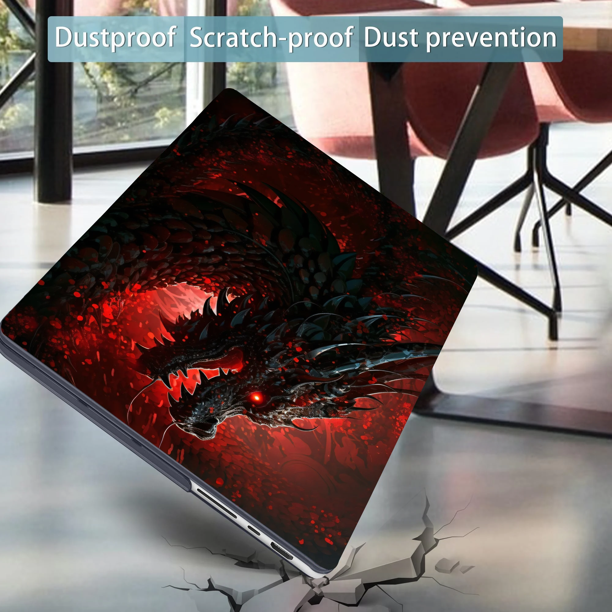 MacBook Air 15 M4 2025用ノートパソコンケース、M3 Air 15.3 13.6用ハードシェル、MacBook Pro 13 14 16 M1 M2 M3用ドラゴン柄シェル