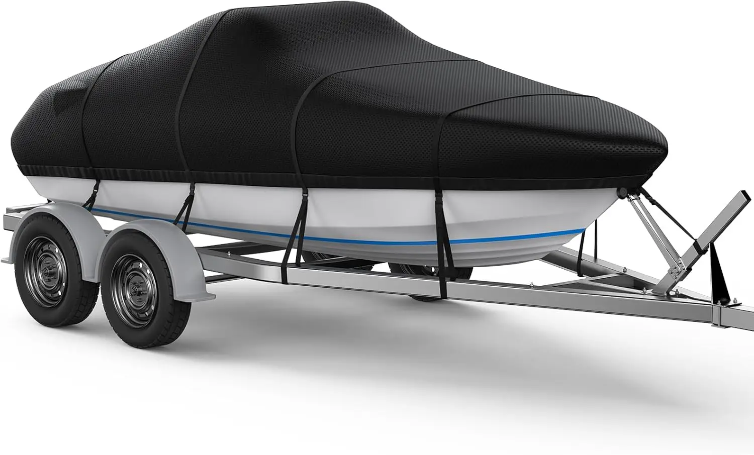 Heavy Duty Boat Cover, 17-19ft Waterproof Trailerable Heavy Duty Marine Grade Bass Boat Cover, Fits Tri-Hull, V-Hull, Runabout,