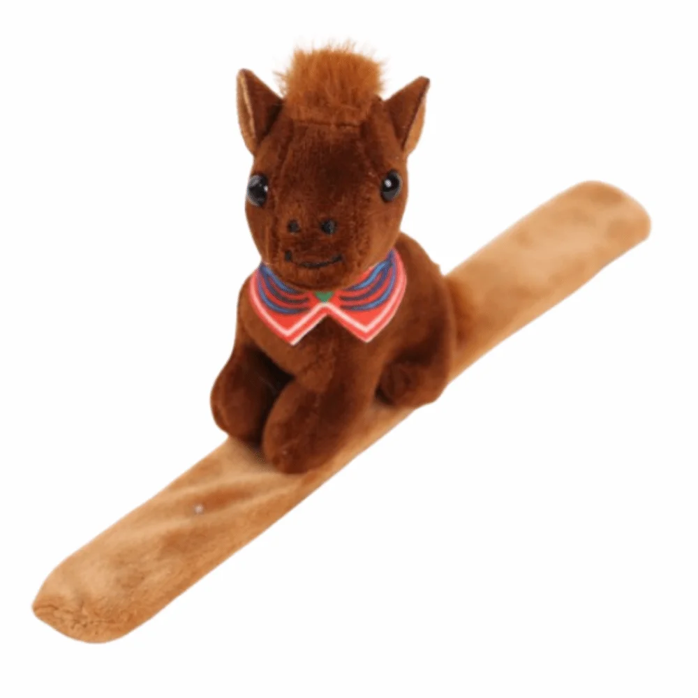 

Cute Zodiac Horse Slap Bracelet Soft 2026 Year of Horse Horse Clapper Wrist Strap Filled Cotton Three-dimensional