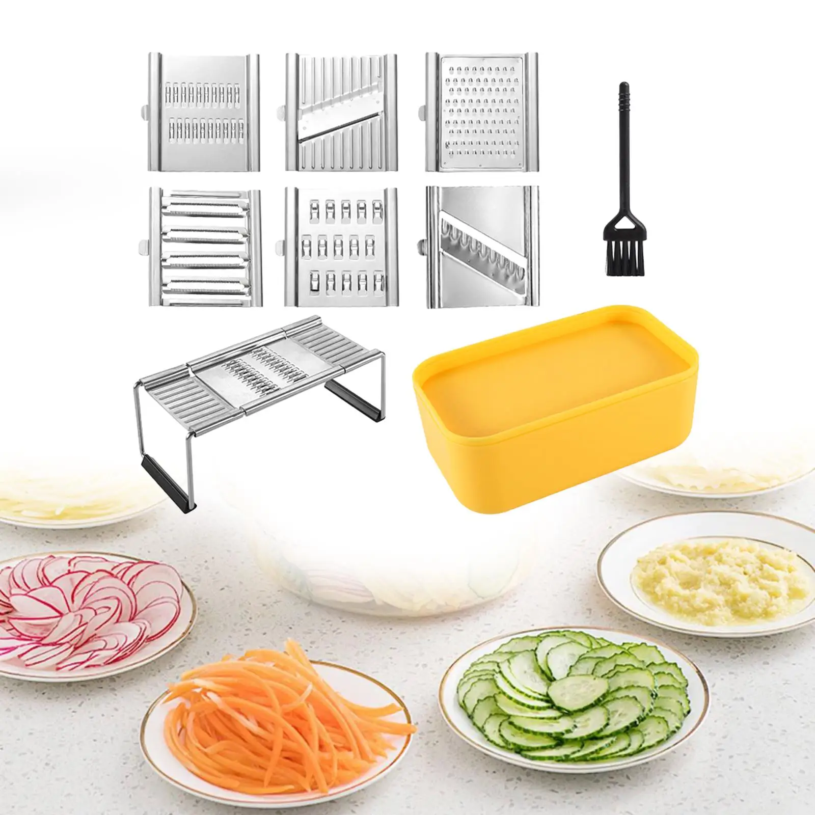 Veggie Slicer Vegetable Slicer Fruits Cutter 6 in 1 Veggie Shredder Onion Chopper Stainless Steel Vegetable Choppers Slicer