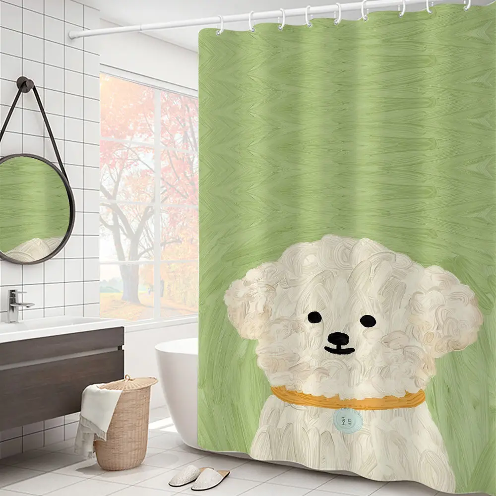 

Pet dog Shower Curtain Cute and Fun pet dog Shower Curtain Children's bathroom Decoration Waterproof Shower Curtain