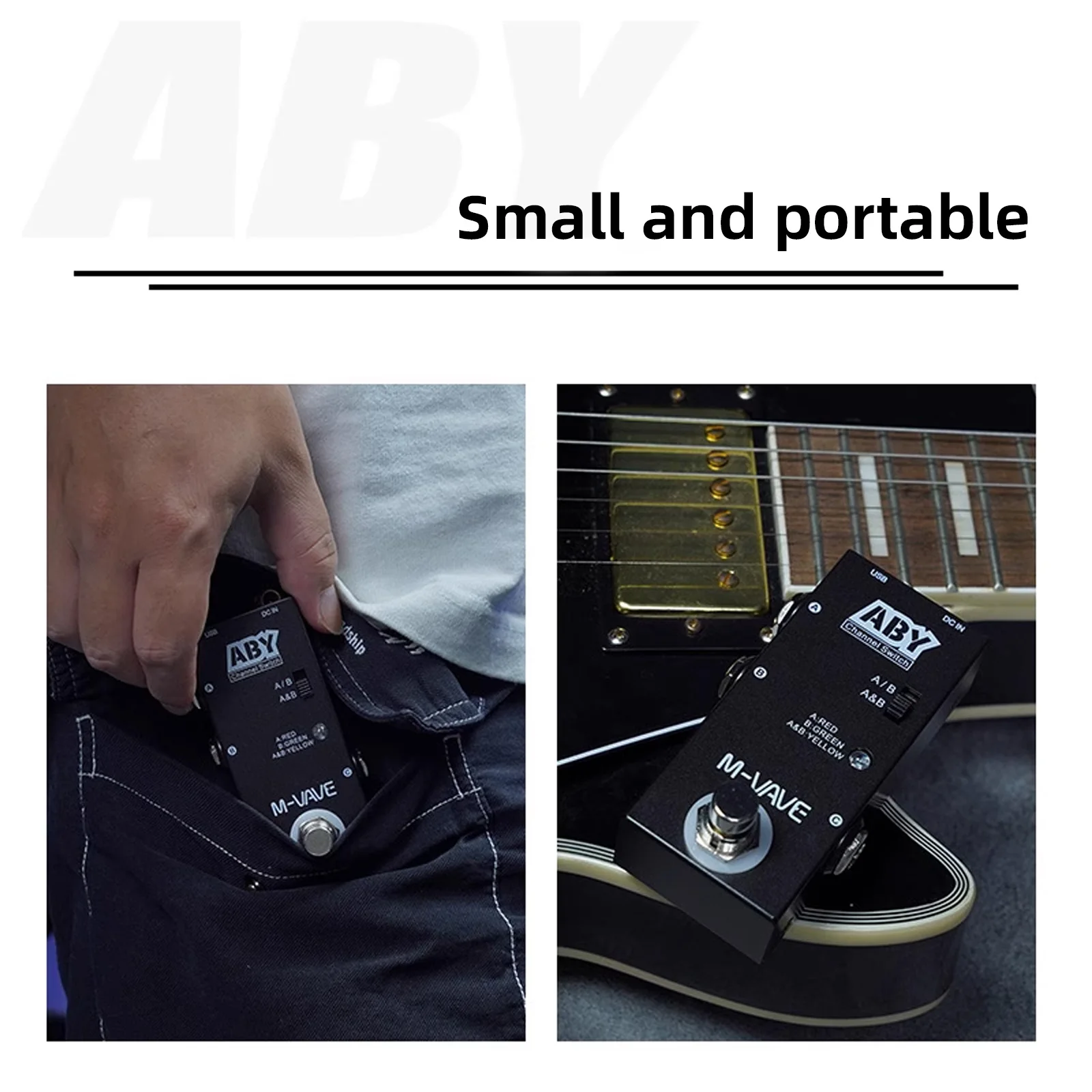 M-VAVE ABY Line Selector AB Switch Mini Guitar Effect Pedal True Bypass Guitar Bass Pedal AB Box - ABY Channel Switch