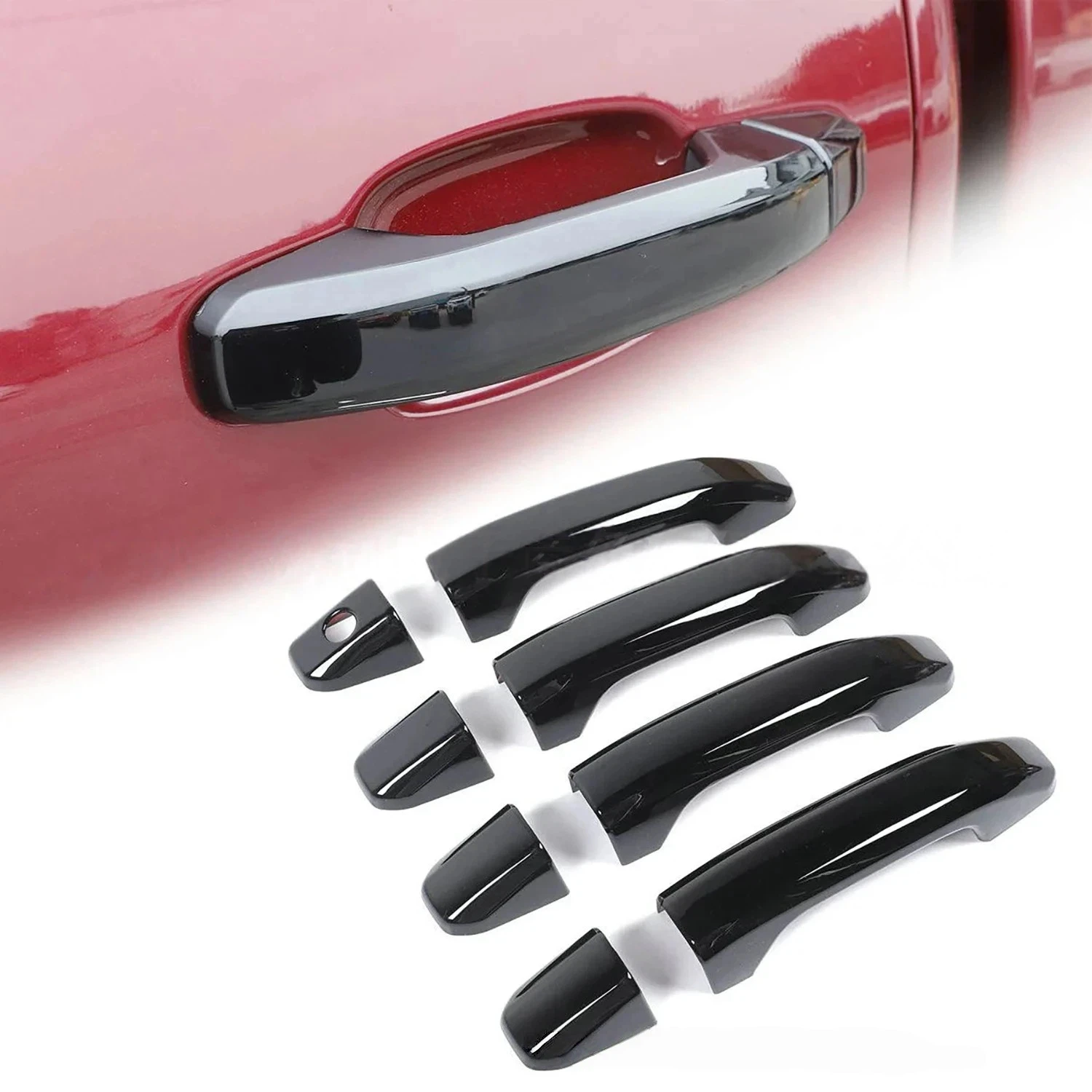 

Suitable for 14-20 Models Silverado Silverado Gloss Black Handle Sticker GMC Sierra Door Handle Decoration