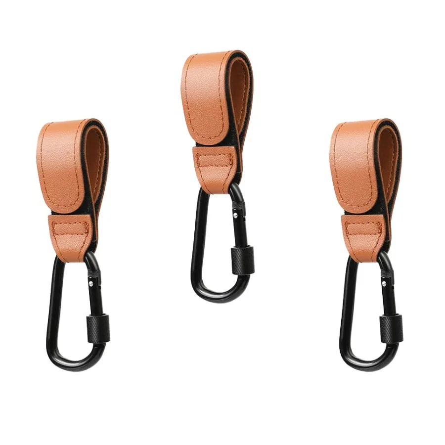 

3 Pcs Baby Stroller Hook Carry 20 lbs per Stroller Carabiner Clip Adjustable Baby Stroller Car Seat Hook for Hanging Diaper Bag