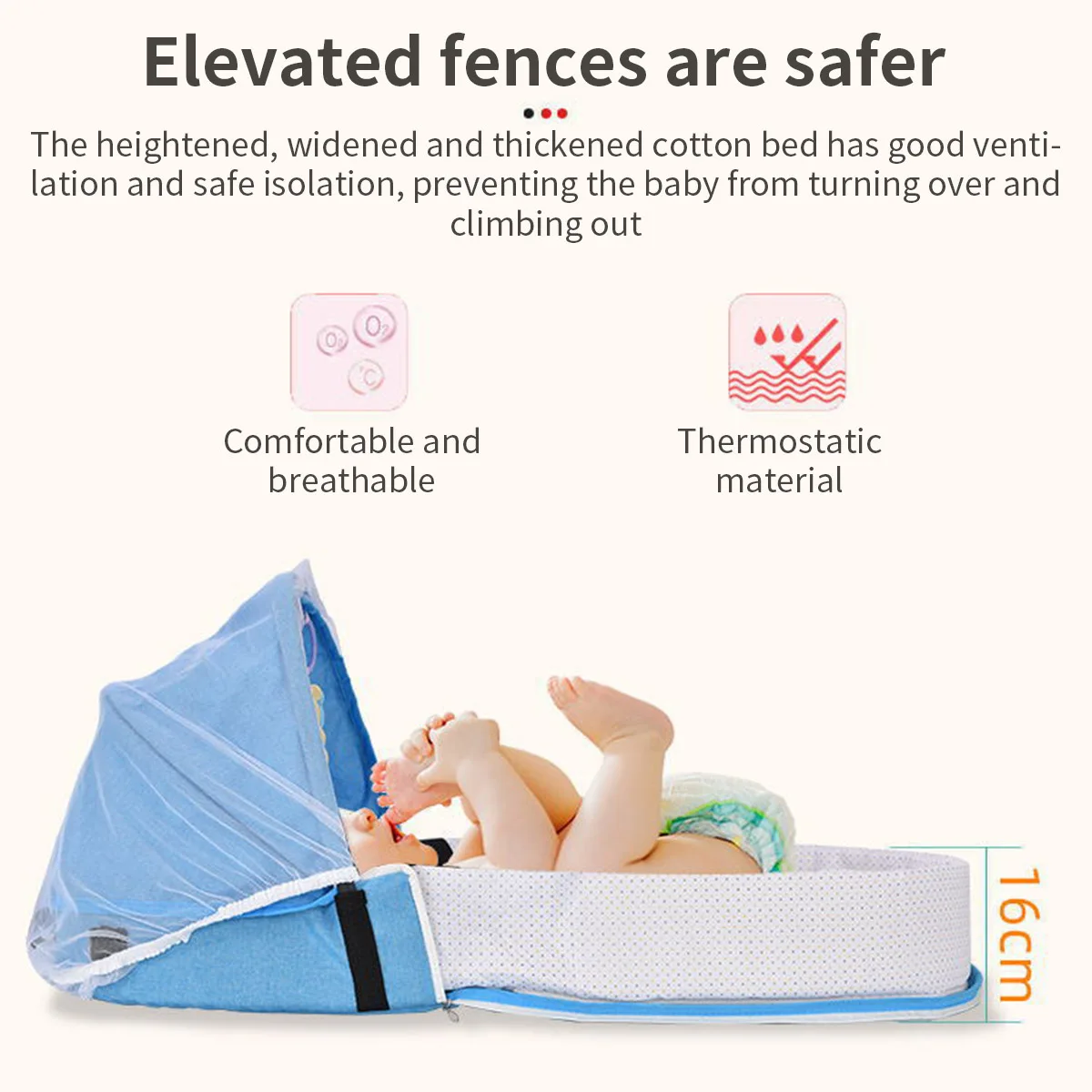 Cunas para bebés, camas biónicas para recién nacidos, mosquitera de protección, Moisés plegables, parachoques, nido de viaje al aire libre para niños, cesta para dormir