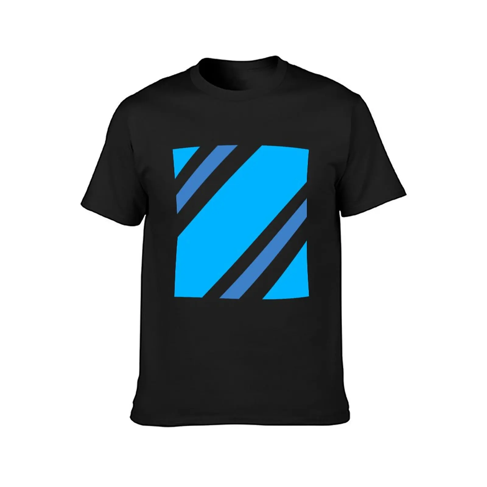 Bold Contrast: Electric Blue and Black Diagonal Stripes T-Shirt animal prinfor boys funnys customizeds mens vintage t shirts