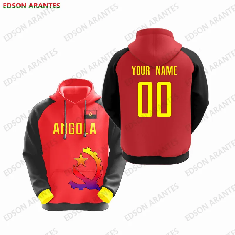 Angola Futbol Hoodies Tracksuit Personalized Name No. Africa Flag Angolans Men Women Jersey Sweatshirt Custom Adult Kids Clothes