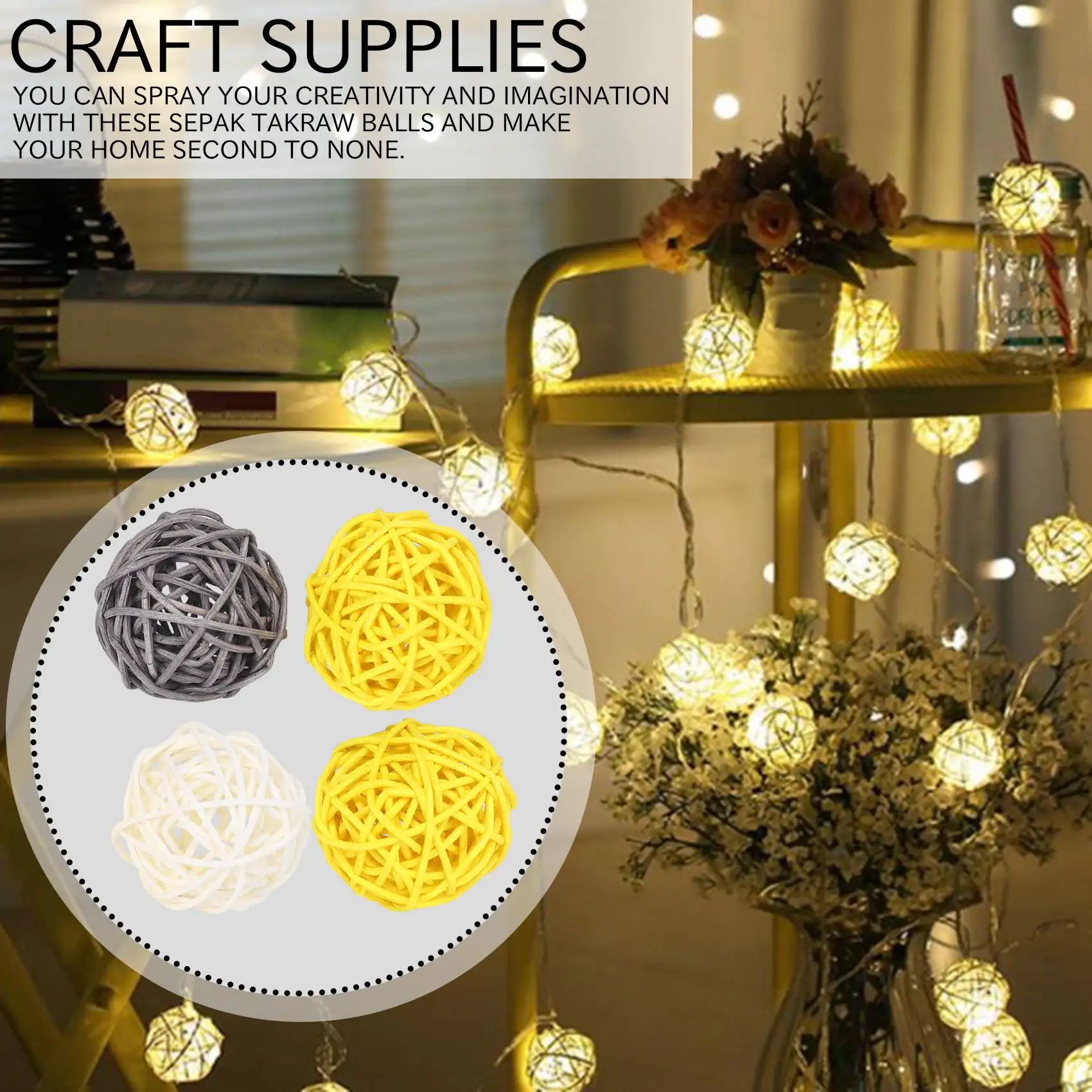 Rotan Bal, 24 Stuks 2 Inch Decoratieve Ballen Orbs Vaas Kom Vulstoffen