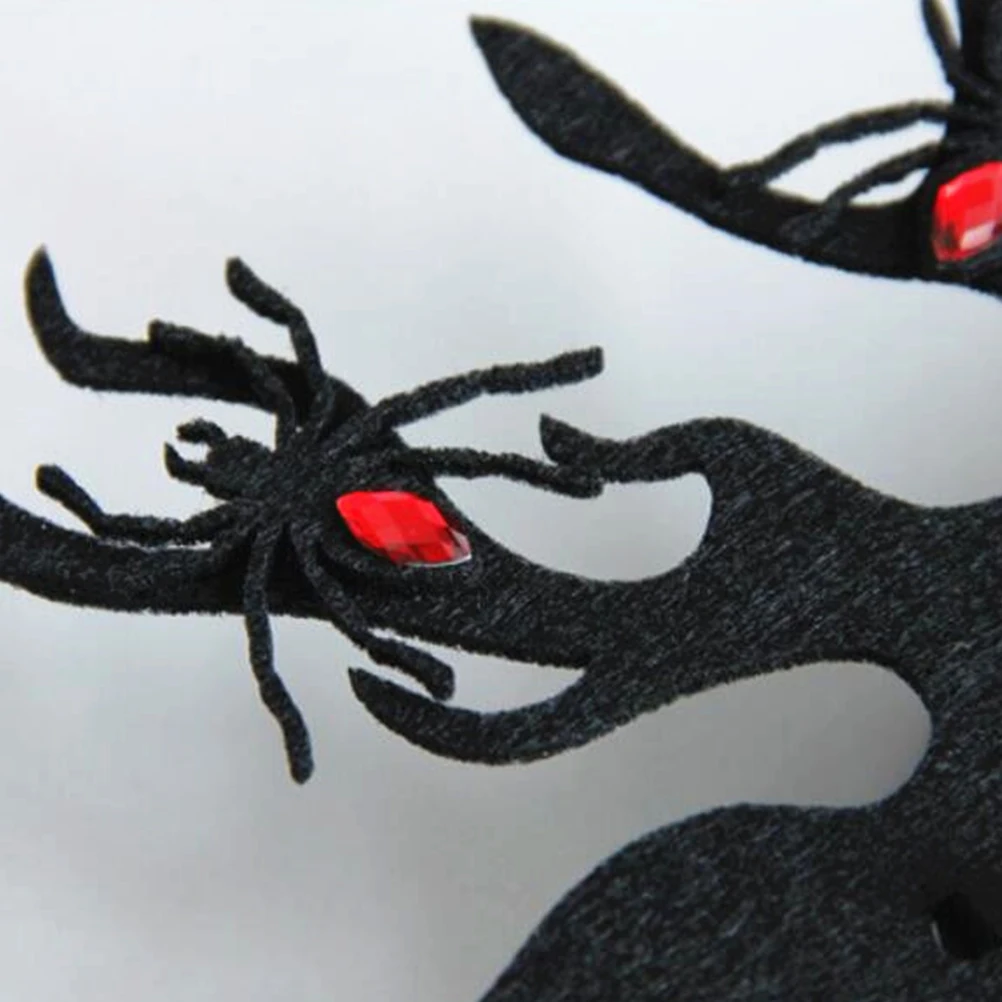 

Half Face Mask Black Spider Halloween Party Costume Antlers Performance Masquerade Cosplay Carnival Dance Nightclub Supplies