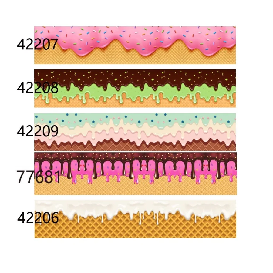 

50yards Ice Cream Printed Grosgrain Ribbon 3/8" Ribbons fo Hairbow Headwear Decoration DIY Wholesale