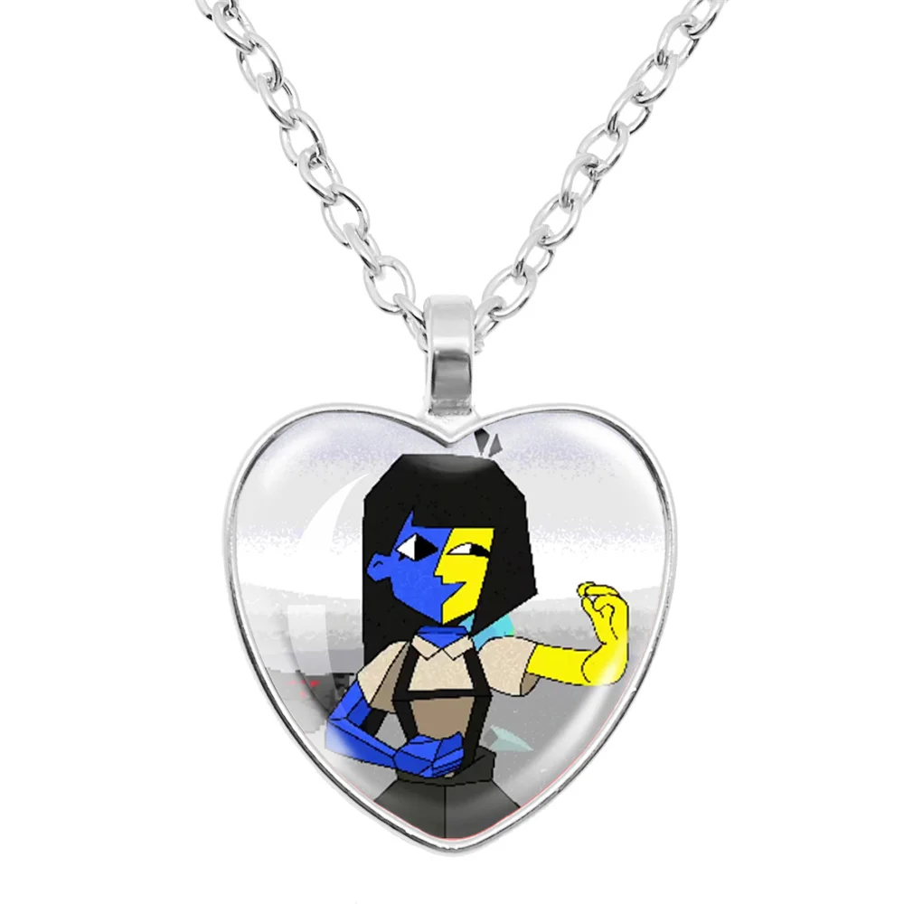 GAME ENA Dream BBQ  Abstract Girl Ena Glass Heart Pendant Necklaces Accessories Heart Necklace Fans Jewelry Gift