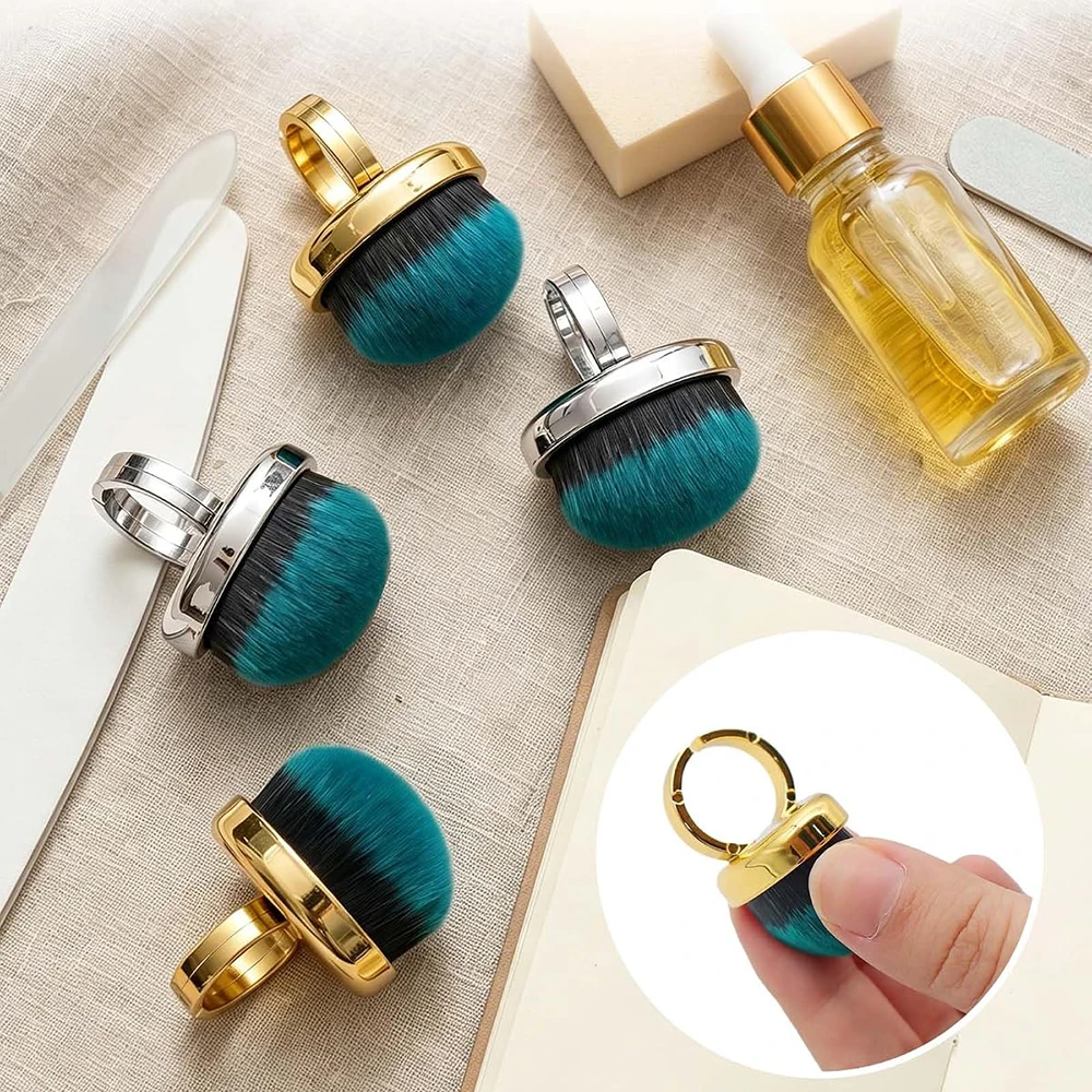 30Pcs Portable Ring Nail Dust Clean Brush Soft Fluffy Bristles Manicure Brush Multi-purpose Cosmetic Brush Nail Salon Accessory