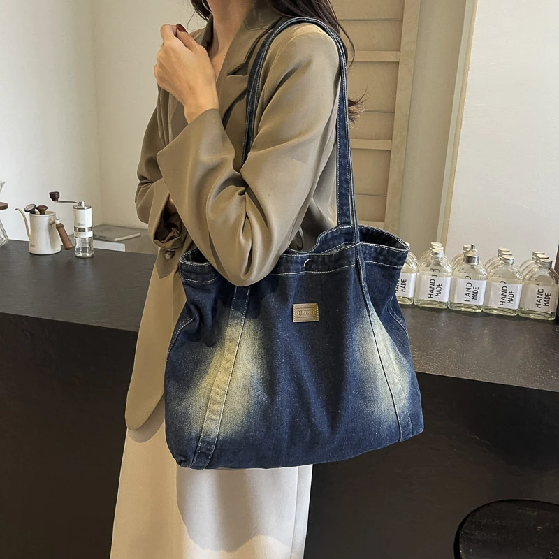 

High Quality Denim Women's Bag New Jeans Shoulder Bag School Messenger Bag Y2K Cowboy Eco Bag Korean Shopping Canvas Handbag Ins