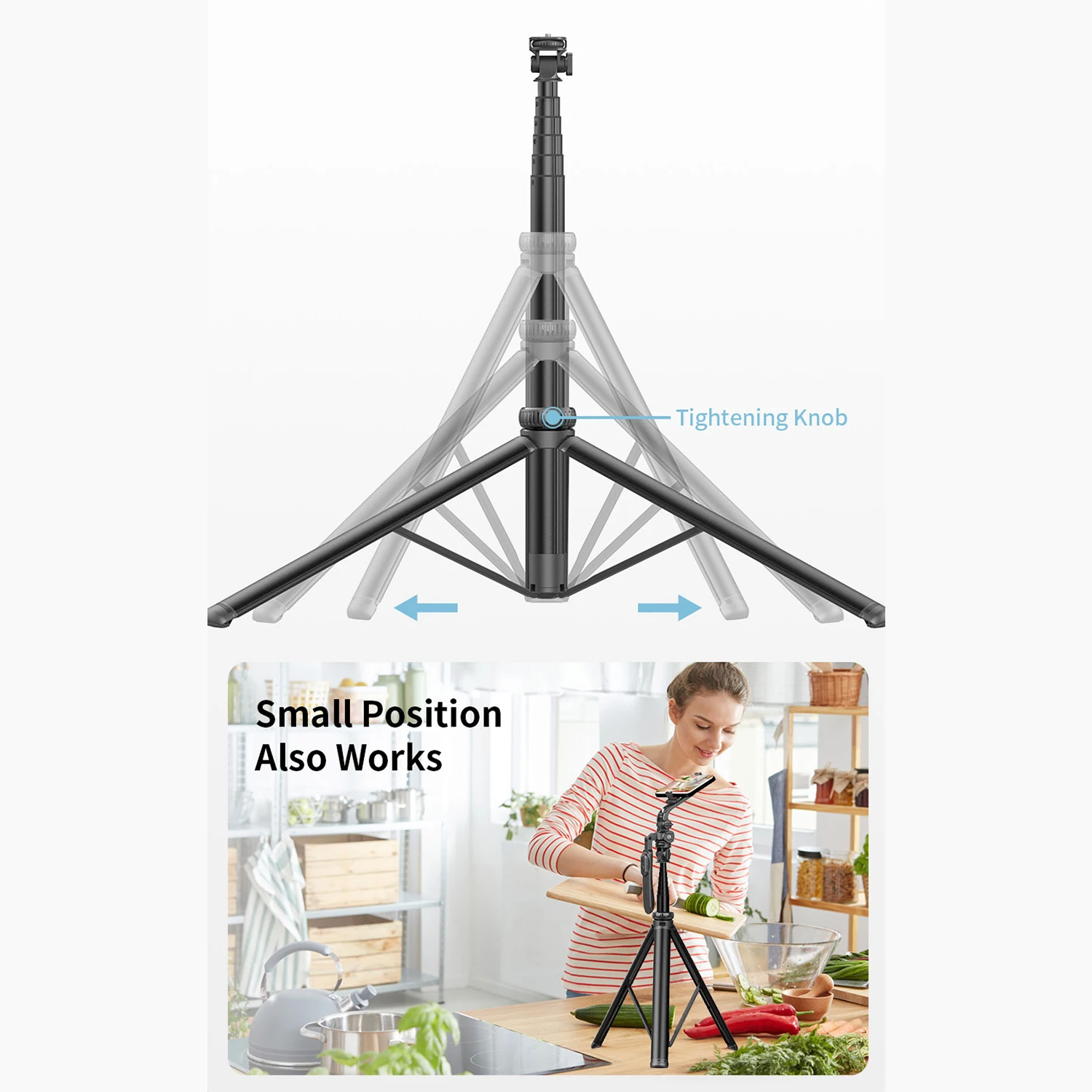 Selfieshow C05 2m Balanced Stable Shooting Expansion Bluetooth Metal Tripod Selfie Stick Tripe Stand Stabilizer for Cell Phone